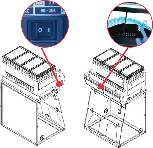 Mise sous tension hotte à filtration